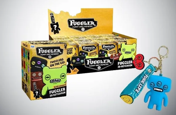Fuggler 2.5" 3D Keychain Figure with Rubber Wristlet & Charm