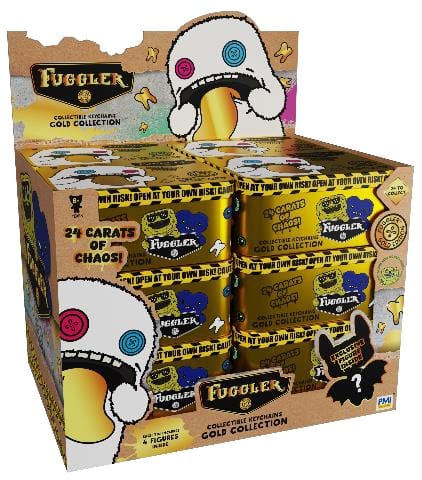 Fuggler 3" Golden Tin Box with Collectible Figure Keychain, 12pc PDQ