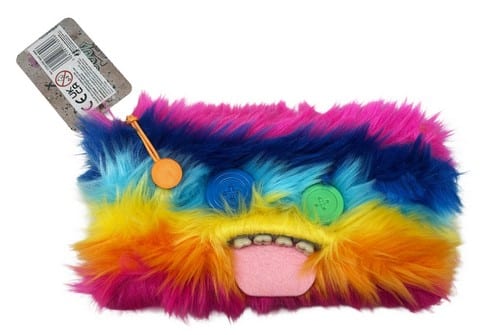 Fuggler Plush Pencil Case with Real Teeth & Button Eyes 8x5", 12pc PDQ