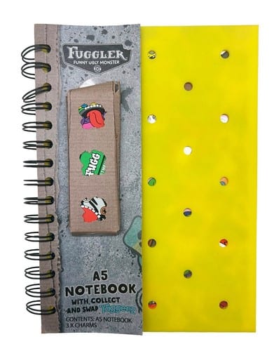 Fuggler Rubber Notebook with 3 Collectible Charms, 12pc PDQ