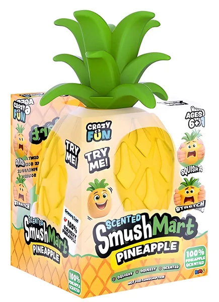 RMS 5" SQUISHY SMUSHMART PINEAPPLE CLEAR BOX