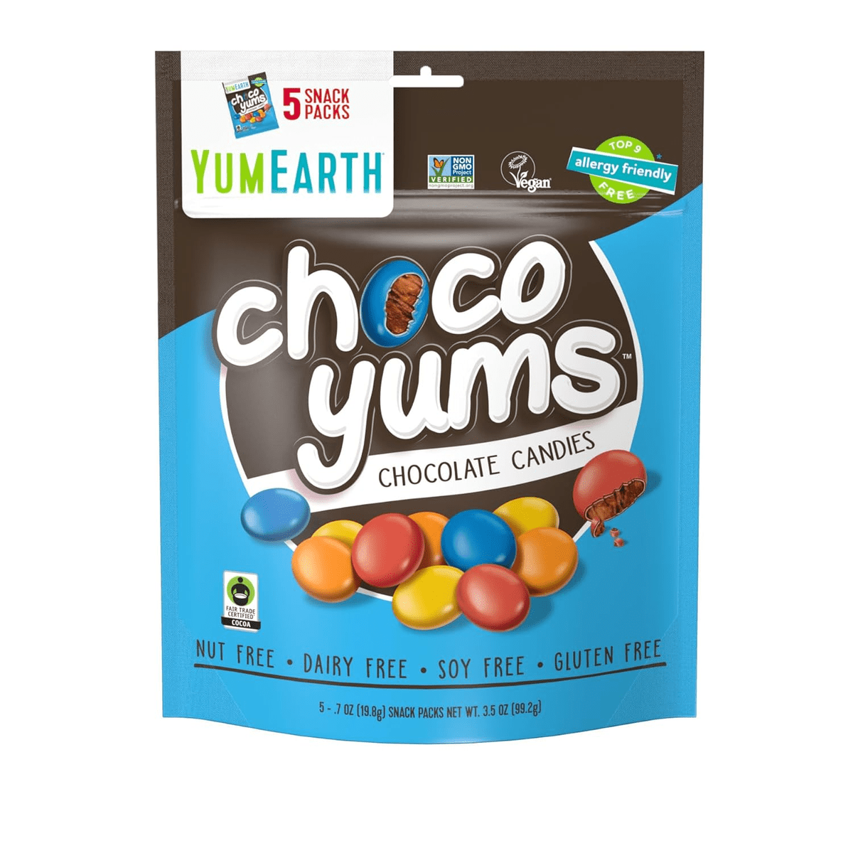 YumEarth Organic Choco Yums (5 Snack Packs) 3.50oz