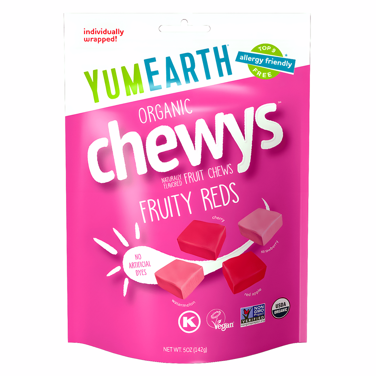YumEarth Organic Chewys Fruity Reds 5oz/6ct