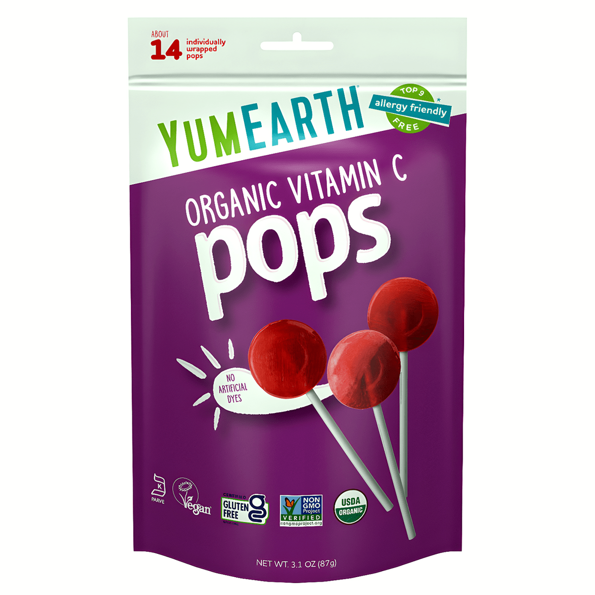 YumEarth Organic Vitamin C Lollipops (14 Pops) 3.1oz