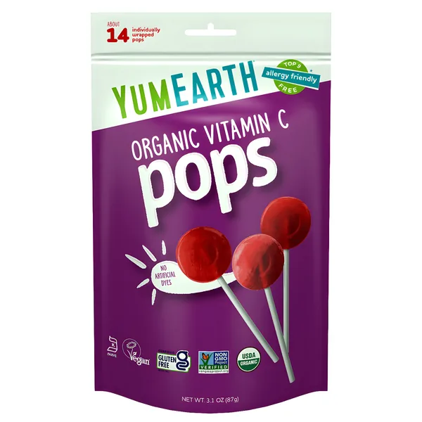 YumEarth Organic Vitamin C Lollipops (14 Pops) 3.1oz