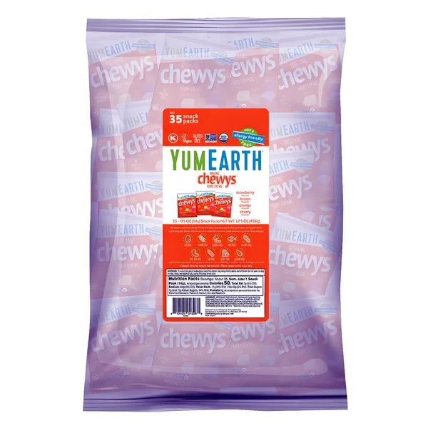 YumEarth Organic Chewys 17.5oz (35 Snack Pack)