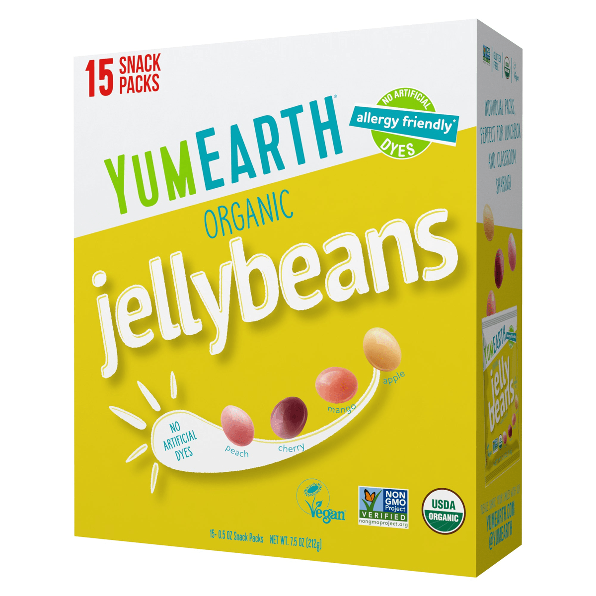 YumEarth Organic Jelly Beans Box (15 Snack Packs) 7.50 oz