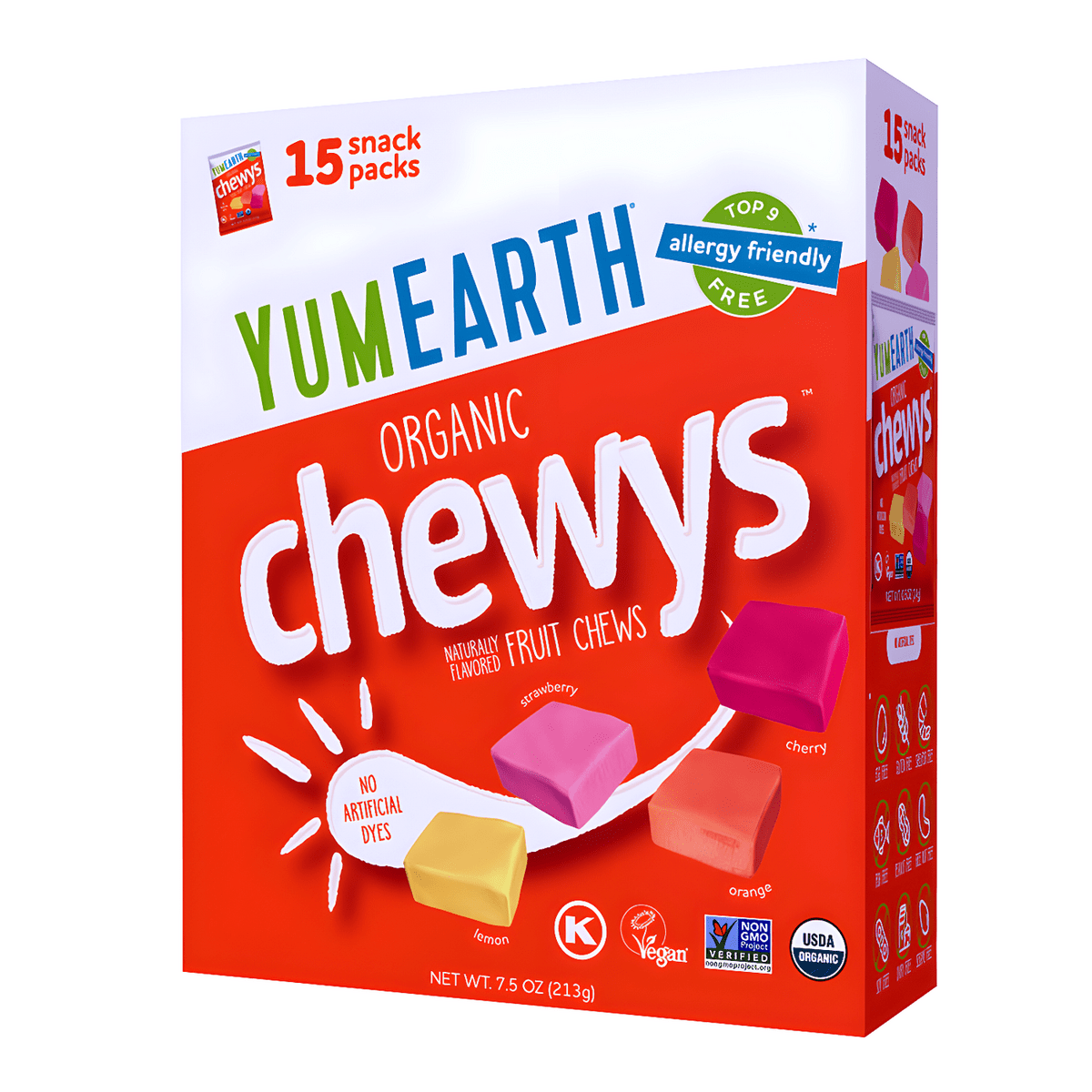 YumEarth Organic Chewys Box (15 Snack Packs) 7.50 oz