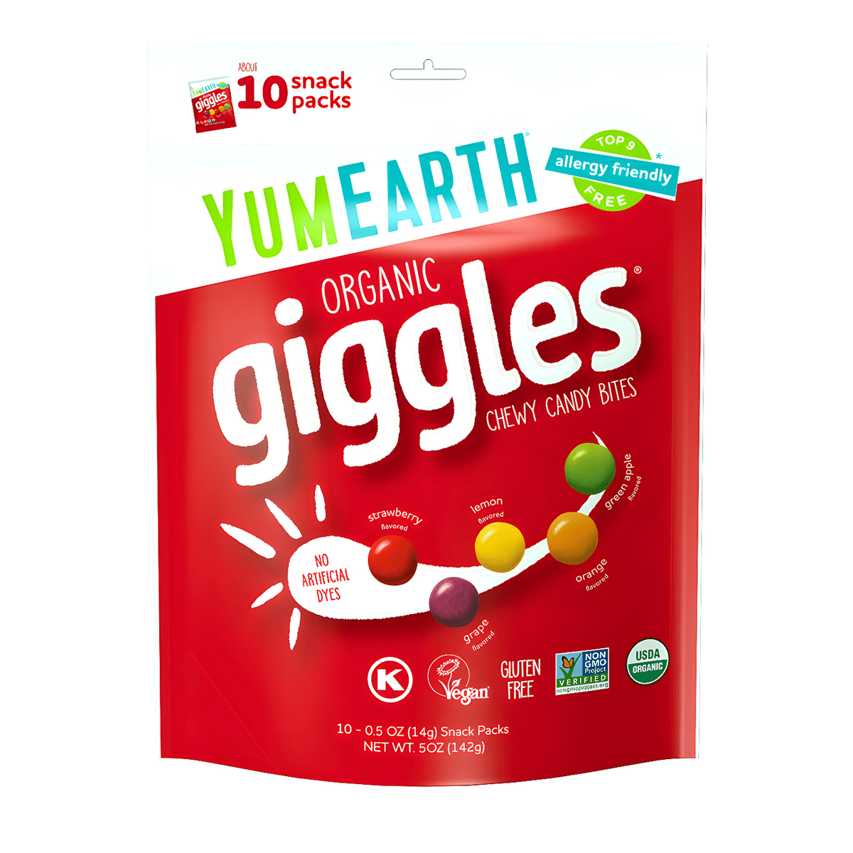 YumEarth Organic Giggles (10 Snack Packs) 5.0 oz