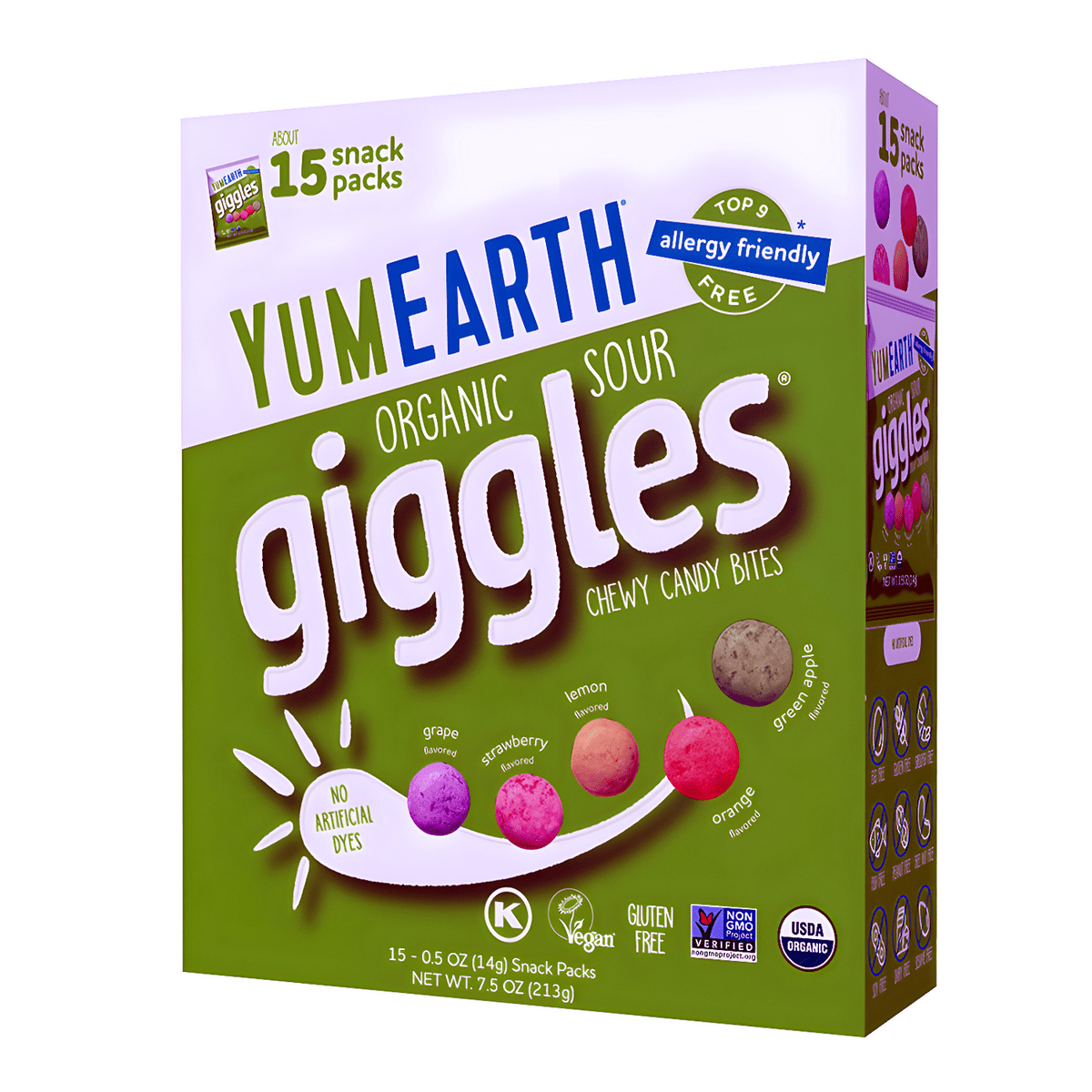 YumEarth Organic Sour Giggles Box (15 Snack Packs) 7.50 oz